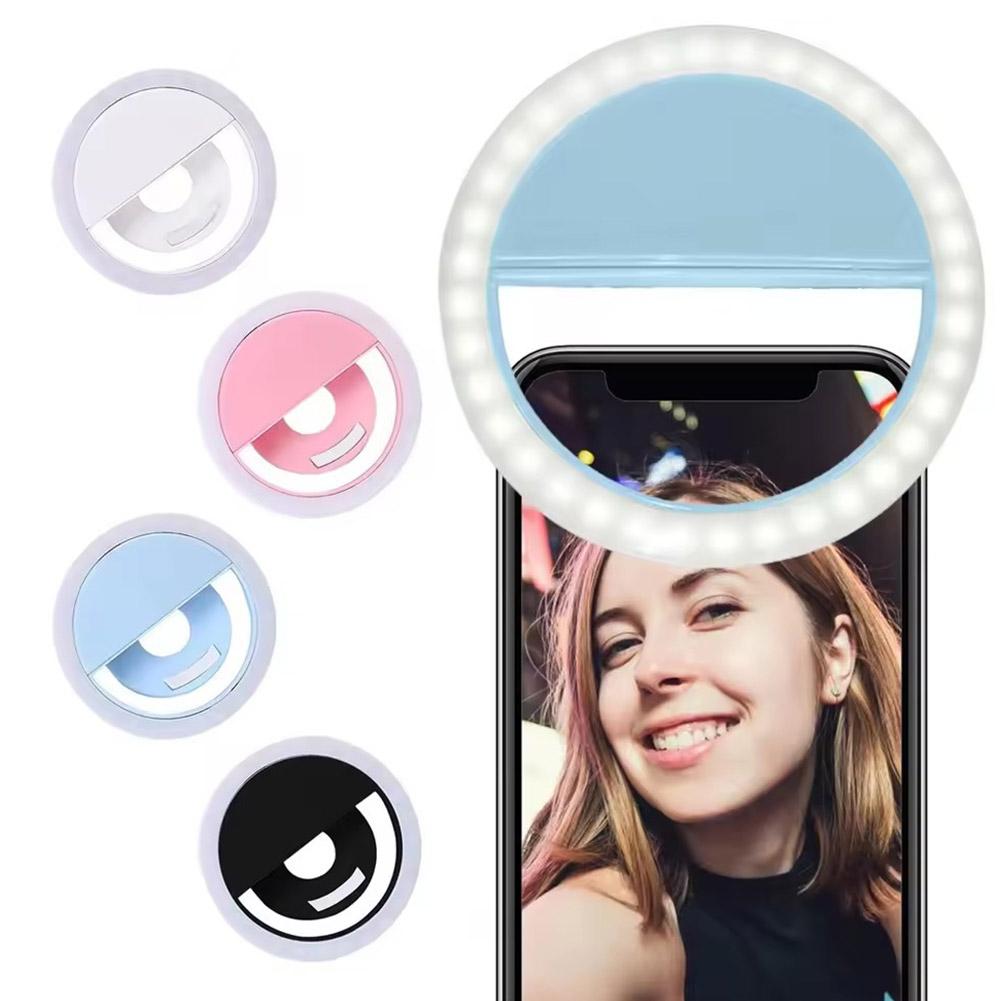 Photography Lighting Game - Clip-on selfie ringlamp, oplaadbaar via USB,