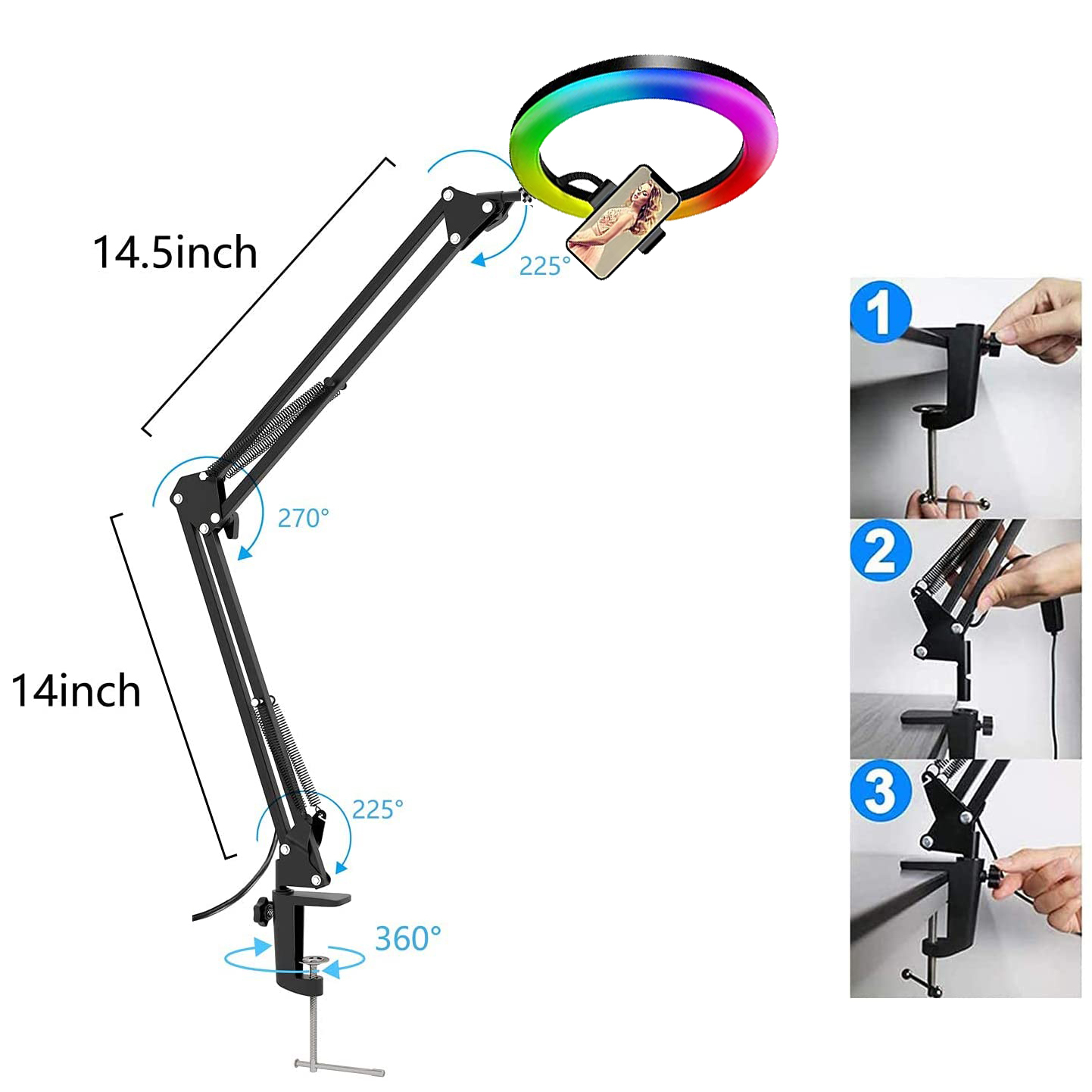 RGB Selfie Ring Light 26cm Fil - Photography Mobile Lighting recensie en prijs